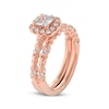 Thumbnail Image 2 of THE LEO First Light Diamond Princess-Cut Cushion Halo Twist Bridal Set 1 ct tw 14K Rose Gold