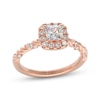 Thumbnail Image 4 of THE LEO First Light Diamond Princess-Cut Halo Engagement Ring 7/8 ct tw 14K Rose Gold