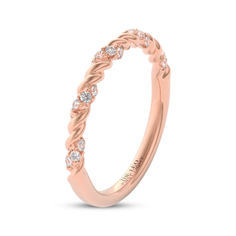 Main Image 2 of THE LEO First Light Diamond Twist Wedding Band 1/6 ct tw 14K Rose Gold