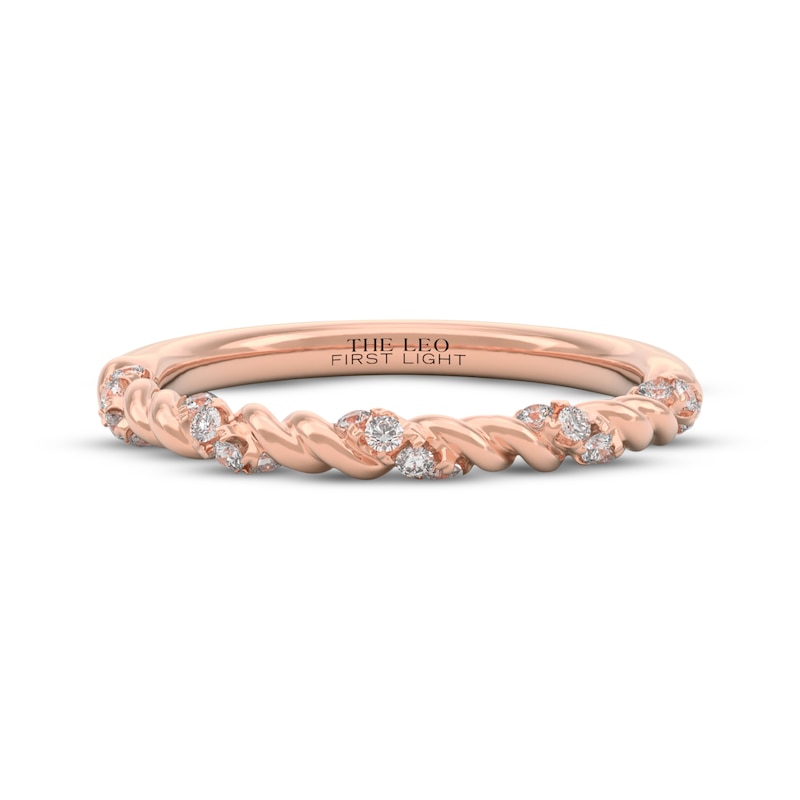 Main Image 3 of THE LEO First Light Diamond Twist Wedding Band 1/6 ct tw 14K Rose Gold