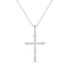 Thumbnail Image 1 of THE LEO Diamond Cross Necklace 1 ct tw 14K White Gold 19&quot;