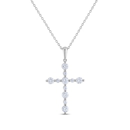 THE LEO Diamond Cross Necklace 1 ct tw 14K White Gold 19&quot;