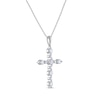 Thumbnail Image 2 of THE LEO Diamond Cross Necklace 1 ct tw 14K White Gold 19&quot;