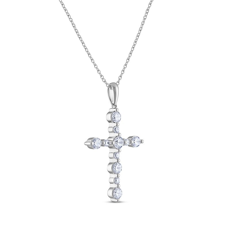 Main Image 2 of THE LEO Diamond Cross Necklace 1 ct tw 14K White Gold 19&quot;