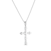 Thumbnail Image 3 of THE LEO Diamond Cross Necklace 1 ct tw 14K White Gold 19&quot;