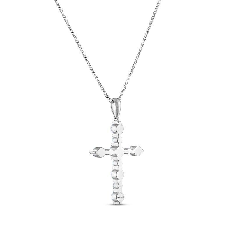 Main Image 3 of THE LEO Diamond Cross Necklace 1 ct tw 14K White Gold 19&quot;