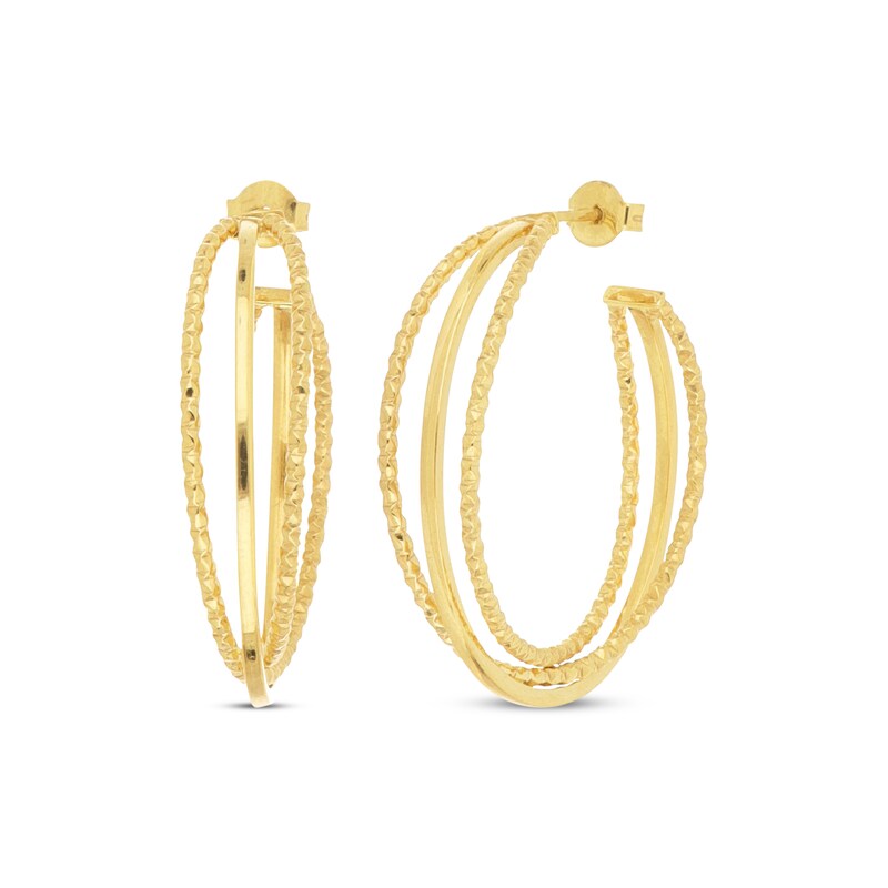 Hoop Earrings 14K Yellow Gold 30mm