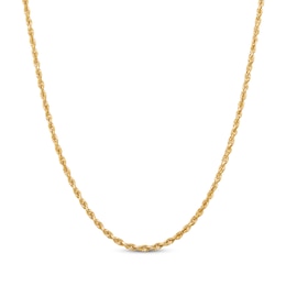 Solid Glitter Rope Chain Necklace 3mm 14K Yellow Gold 18&quot;