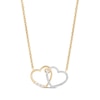 Thumbnail Image 1 of Hallmark Diamonds Interlocking Hearts Necklace 1/5 ct tw 10K Yellow Gold 18&quot;