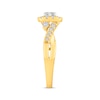 Thumbnail Image 2 of Round-Cut Diamond Halo Engagement Ring 3/4 ct tw 14K Yellow Gold