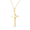 Thumbnail Image 2 of THE LEO Diamond Princess & Round-Cut Cross Necklace 1 ct tw 14K Yellow Gold 19"