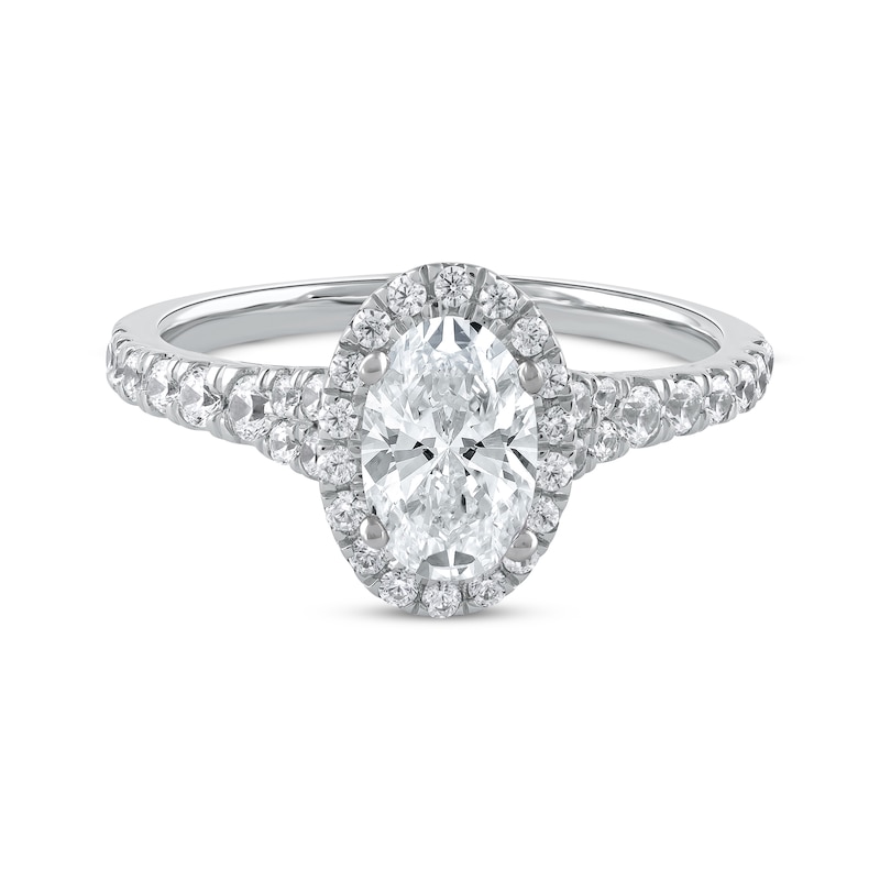 Main Image 3 of Lab-Grown Diamonds by KAY Oval-Cut Engagement Ring 1-1/2 ct tw 14K White Gold