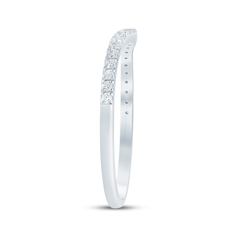 Main Image 2 of Diamond Contour Wedding Band 1/6 ct tw 14K White Gold