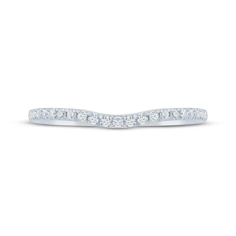 Main Image 3 of Diamond Contour Wedding Band 1/6 ct tw 14K White Gold