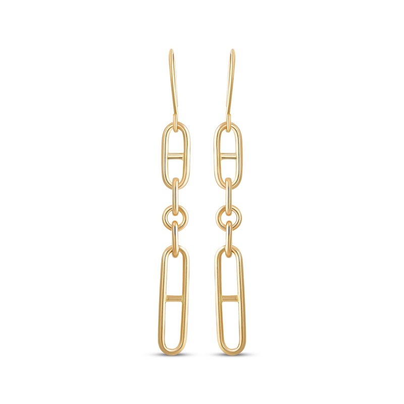 Main Image 2 of Reaura Mariner Link Drop Earrings Repurposed 14K Yellow Gold