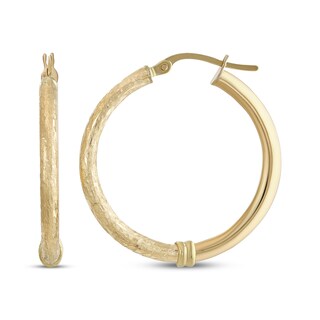 Worn Gold Hoop Post and Hinge Earrings - Universal Thread™ Gold