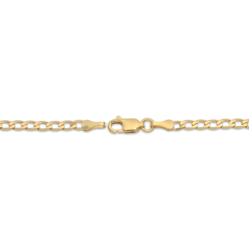 Main Image 3 of Solid Curb Chain Necklace 2.95mm 10K Yellow Gold 18&quot;