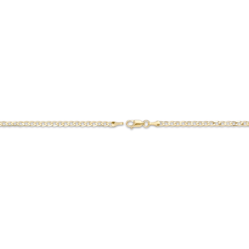 Main Image 4 of Solid Curb Chain Necklace 2.95mm 10K Yellow Gold 18&quot;