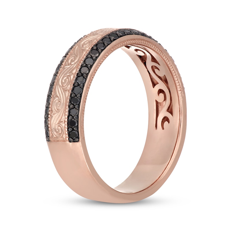 Main Image 2 of Neil Lane Men's Diamond Scrollwork Wedding Band 1/2 ct tw 14K Rose Gold