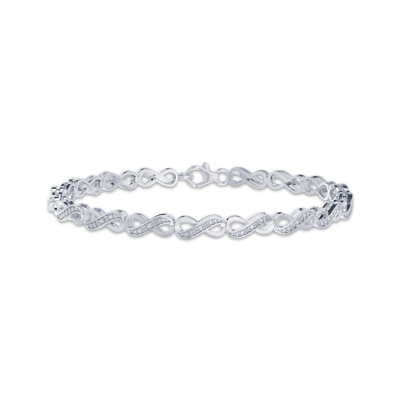 Main Image 1 of Diamond Infinity Link Bracelet 1/20 ct tw Sterling Silver 7.25&quot;