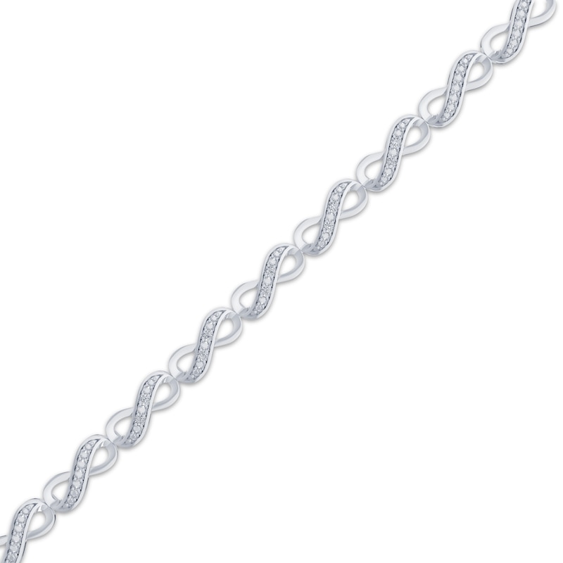 Main Image 2 of Diamond Infinity Link Bracelet 1/20 ct tw Sterling Silver 7.25&quot;