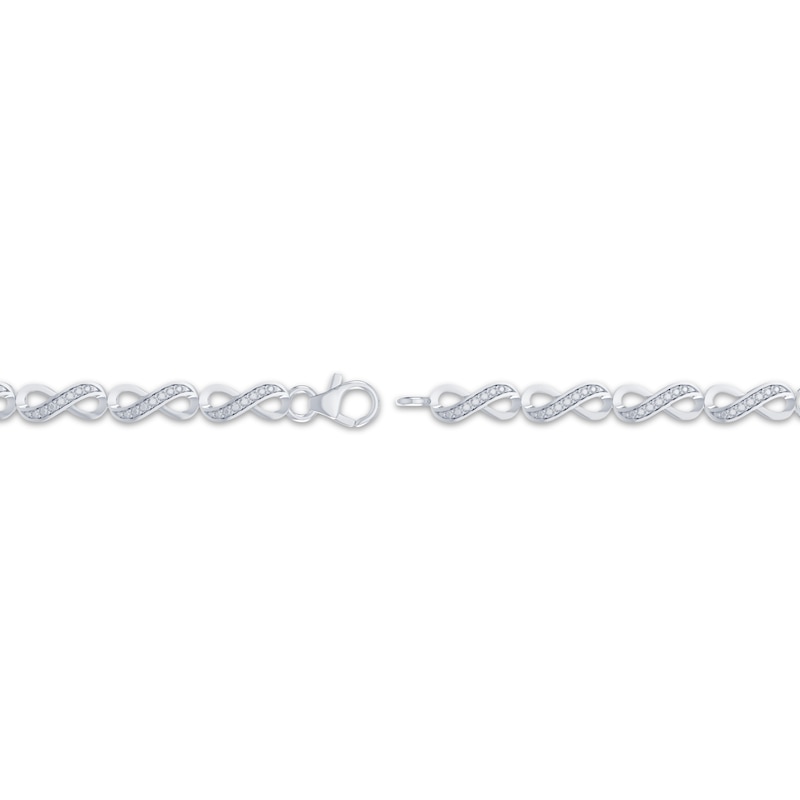 Main Image 3 of Diamond Infinity Link Bracelet 1/20 ct tw Sterling Silver 7.25&quot;