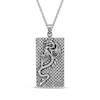 Thumbnail Image 1 of Rectangular Dragon Necklace Oxidized Stainless Steel 24&quot;