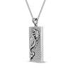 Thumbnail Image 2 of Rectangular Dragon Necklace Oxidized Stainless Steel 24&quot;