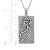 Thumbnail Image 7 of Rectangular Dragon Necklace Oxidized Stainless Steel 24&quot;