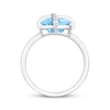 Thumbnail Image 3 of Cushion-Cut Sky Blue Topaz & White Lab-Created Sapphire Crisscross Ring Sterling Silver