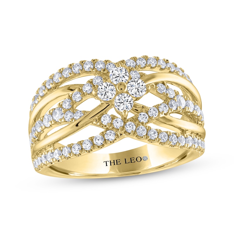 Main Image 1 of THE LEO Diamond Multi-Row Crisscross Ring 1 ct tw 14K Yellow Gold