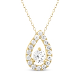 THE LEO Diamond Teardrop Frame Necklace 1/2 ct tw 14K Yellow Gold 19&quot;