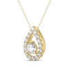 Thumbnail Image 2 of THE LEO Diamond Teardrop Frame Necklace 1/2 ct tw 14K Yellow Gold 19&quot;