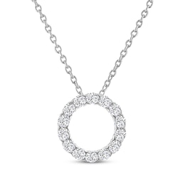 THE LEO Diamond Open Circle Necklace 1/2 ct tw 14K White Gold 19&quot;