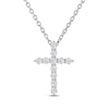 Thumbnail Image 1 of THE LEO Diamond Cross Necklace 1/3 ct tw 14K White Gold 19&quot;