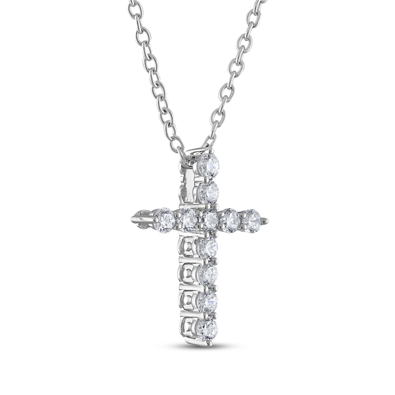 Main Image 2 of THE LEO Diamond Cross Necklace 1/3 ct tw 14K White Gold 19&quot;