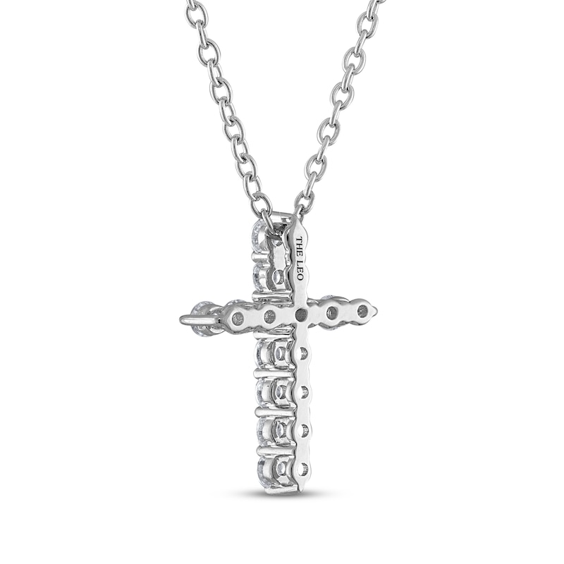 Main Image 3 of THE LEO Diamond Cross Necklace 1/3 ct tw 14K White Gold 19&quot;