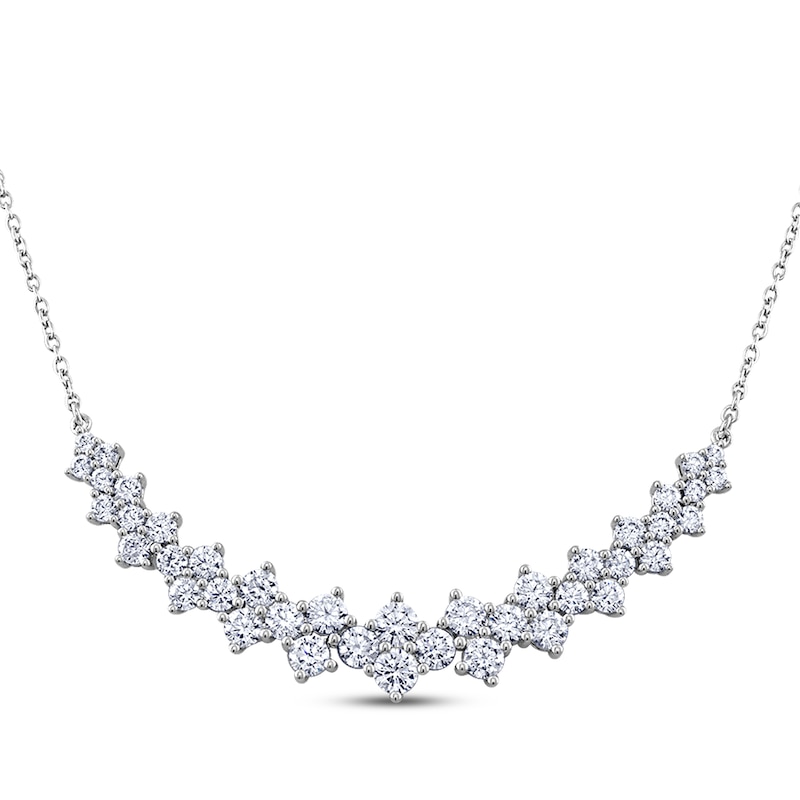 Main Image 1 of THE LEO Diamond Clover Cluster Necklace 2-1/2 ct tw 14K White Gold 19&quot;