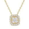 Thumbnail Image 0 of THE LEO Diamond Cushion-Shaped Halo Necklace 1/3 ct tw 14K Yellow Gold 19"