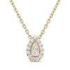 Thumbnail Image 1 of THE LEO Diamond Teardrop Halo Necklace 1/5 ct tw 14K Yellow Gold 19&quot;