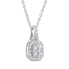 Thumbnail Image 2 of THE LEO Diamond Multi-Stone Cushion-Shaped Necklace 5/8 ct tw 14K White Gold 19&quot;