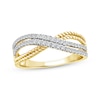 Thumbnail Image 1 of Threads of Love Diamond Crossover Ring 1/4 ct tw 10K Yellow Gold