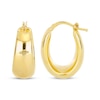 Thumbnail Image 2 of Hollow Oval Puffed Hoop Earrings 14K Yellow Gold