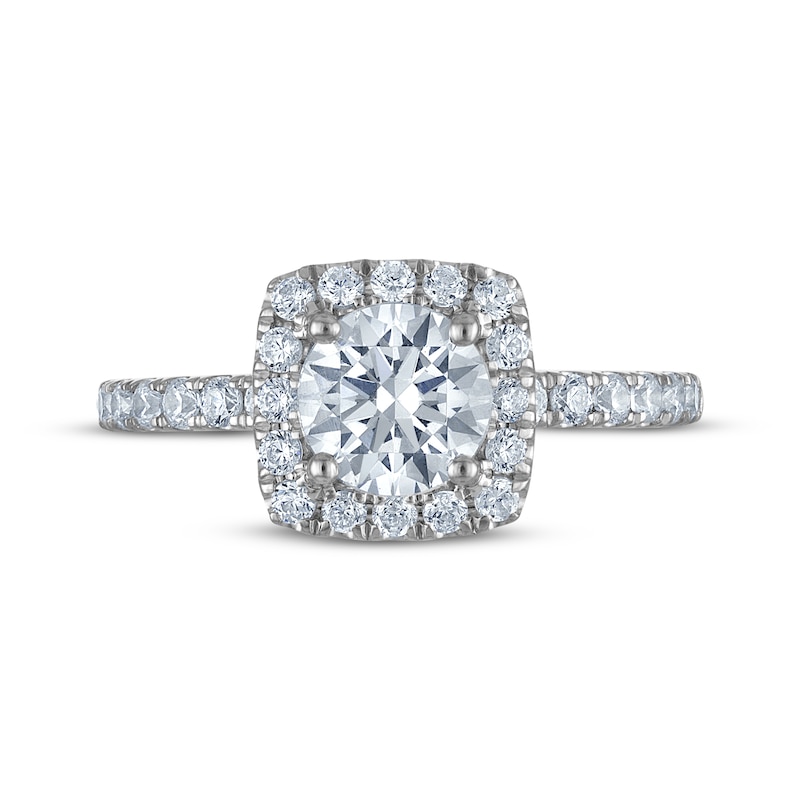 Main Image 3 of Now + Forever Certified Round-Cut Diamond Halo Engagement Ring 1-5/8 ct tw Platinum