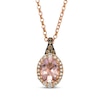 Thumbnail Image 0 of Le Vian Oval-Cut Morganite Necklace 1/3 ct tw Diamonds 14K Strawberry Gold 19"