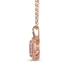 Thumbnail Image 1 of Le Vian Oval-Cut Morganite Necklace 1/3 ct tw Diamonds 14K Strawberry Gold 19"