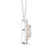 Thumbnail Image 2 of Threads of Love Pear-Shaped Lab-Grown Diamond Halo Necklace 1-1/2 ct tw 14K Two-Tone Gold 18&quot;