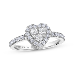 THE LEO Diamond Multi-Stone Heart Fashion Ring 1/2 ct tw 14K White Gold