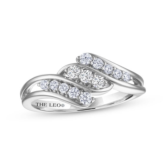THE LEO Diamond Three-Row Swirl Ring 1/3 ct tw 14K White Gold