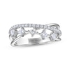 Thumbnail Image 1 of THE LEO Princess & Round-Cut Five-Stone Diamond Crossover Fashion Ring 5/8 ct tw 14K White Gold